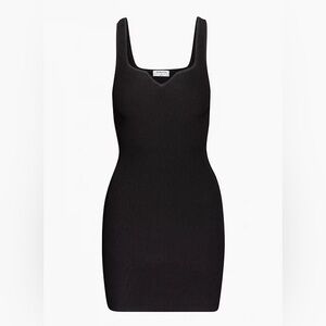Black Aritzia Sculpt Knit Notch Mini Dress